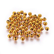 CCB Plastic Beads, Round, Golden, 8x7.5mm, Hole: 2.5mm, about 180pcs/bag(CCB-WH0003-01D-G)