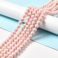Synthetic Turquoise and Sea Shell Assembled Beads Strands, Dyed, Round, Pink, 12mm, Hole: 1.4mm, about 33pcs/strand, 15.55''(39.5cm)(G-D482-01E-06)