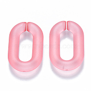 Transparent Acrylic Linking Rings, Quick Link Connectors, for Cable Chains Making, Frosted, Oval, Light Coral, 31x19.5x5.5mm, Inner Diameter: 19.5x7.5mm(X-OACR-S036-006A-K03)