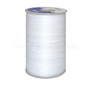 Waxed Polyester Cord, 9-Ply, White, 0.65mm, about 21.87 yards(20m)/roll(YC-E006-0.65mm-A01)