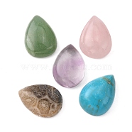 Gemstone Cabochons, teardrop, Mixed Stone, Mixed Color, 14x10x4mm(G-G525-10x14mm-M2)