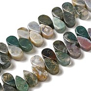 Natural Indian Agate Beads Strands, Teardrop, Top Drilled, 9~10x5~5.5x3.5~4mm, Hole: 0.7mm, about 40~48pcs/strand, 7.09~7.28''(18~18.5cm).(G-B064-B29)