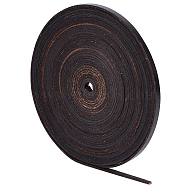 10M Cowhide Leather Cords, Flat, Black, 6x2mm(WL-GF0001-18A)