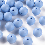 Opaque Acrylic Beads, Round, Cornflower Blue, 16x15mm, Hole: 2.8mm, about 220pcs/500g(MACR-S370-C16mm-SS2113)