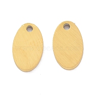 Ion Plating(IP) 304 Stainless Steel Pendants, Stamping Blank Tag, Laser Cut, Double Side Drawbench Effect, Oval, Golden, 7x4.5x1mm, Hole: 0.9mm(STAS-K216-44G)