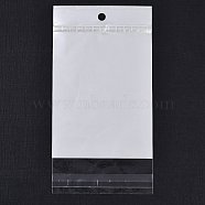 Rectangle OPP Cellophane Bags, Top Self Seal Bags with Hanging Hole, White, 17x9x0.01cm, Hole: 7mm, Inner Size: 14x9cm(OPC-F005-05B)