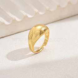 Adjusable Brass Rings for Women, Teardrop, Inner Diameter: 16mm~18mm(MO3713-2)