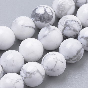 Natural Howlite Beads Strands, Round, 10mm, Hole: 1mm, about 40pcs/strand, 15.7 inch