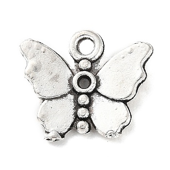 Tibetan Style Alloy Pendant Rhinestone Settings, Butterfly, Antique Silver, Fit for 1.4mm Rhinestone, 12x14x2.5mm, Hole: 1.5mm, about 641pcs/500g