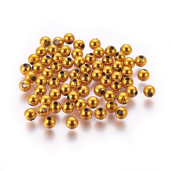 CCB Plastic Beads, Round, Golden, 8x7.5mm, Hole: 2.5mm, about 180pcs/bag