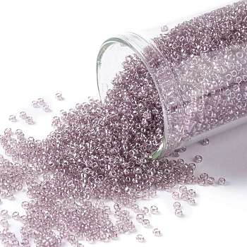 TOHO Round Seed Beads, Japanese Seed Beads, (110) Transparent Luster Light Amethyst, 15/0, 1.5mm, Hole: 0.7mm, about 15000pcs/50g