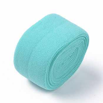 Sewing Foldover Elastic, Nylon Stretch Trim Elastic Ribbon, for Hair Ties Headband, Cyan, 20mm