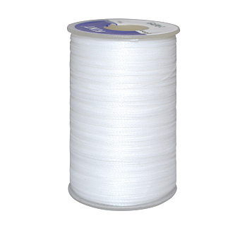 Waxed Polyester Cord, 9-Ply, White, 0.65mm, about 21.87 yards(20m)/roll