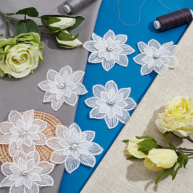 20Pcs 3D Flower Polyester Lace Computerized Embroidery Ornament Accessories(DIY-GF0006-07)-7