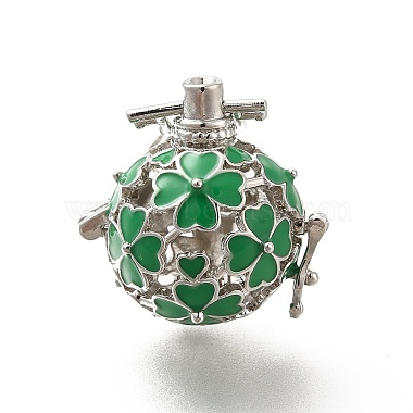 Platinum Green Round Alloy Pendants