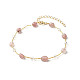 Ensemble de bracelets de cheville en perles de quartz fraise naturelle pour fille femme(AJEW-AN00450-03)-3