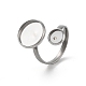 304 Stainless Steel Open Cuff Ring Findings(STAS-E124-05G-P)-1