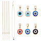 6Pcs 6 Colors Resin Evil Eye Pendant Necklaces Set with Iron Cable Chains(NJEW-AR0001-04)-1