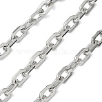 304 Stainless Steel Cable Chains, Unwelded, with Spool, Stainless Steel Color, 8.5x5.5x1.5mm(CHS-G043-02P)