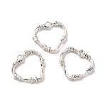 Tibetan Style Alloy Pendants, Heart Charm, Antique Silver, 24x25x3mm, Hole: 2mm, about 277pcs/500g(TIBE-B001-62AS)