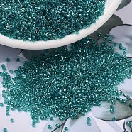 MIYUKI Delica Beads, Cylinder, Japanese Seed Beads, 11/0, (DB2380) Inside Dyed Teal, 1.3x1.6mm, Hole: 0.8mm, about 10000pcs/bag, 50g/bag(SEED-X0054-DB2380)