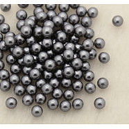 ABS Plastic Imitation Pearl Round Beads, Dyed, No Hole, Gray, 8mm, about 1500pcs/bag(MACR-F033-8mm-09)