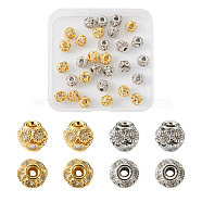 30 Pcs 2 Colors Brass Beads, with Grade A Rhinestone, Rondelle, Mixed Color, 8x8mm, Hole: 2mm, 15pcs/color(RB-CD0001-02)