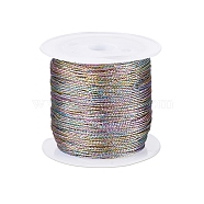 9-Ply Metallic Polyester Embroidery Floss, Colorful, 0.7mm, about 37.18 Yards(34m)/Roll(WCOR-TAC0001-01A)