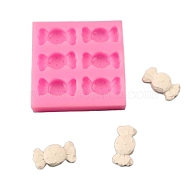Food Grade Silicone Molds, Fondant Molds, For DIY Cake Decoration, Chocolate, Candy Mold, Candy, Pink, 67.5x68.5x9.5mm(DIY-E018-09)