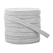 25M Double Layer Flat Cotton Cords, Hollow Cotton Rope, for Garment Accessories, Light Grey, 11x1.2mm, 25m/roll(OCOR-BC0001-74B)