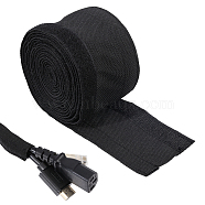 Nylon Hook and Loop Fastener Cable Sleeves, Wire Protective Sleeve, Black, 66mm(DIY-WH0888-124B)