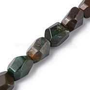 Natural Indian Agate Beads Strands, Faceted, Nuggets, 16~17x11~13x11~13mm, Hole: 1.5mm, about 13pcs/strand, 8.46~8.58 inch(21.5~21.8cm)(G-F743-04A)