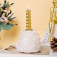 Natural Quartz Crystal Candle Holders, 10~11x8.5cm(PW-WG32462-08)