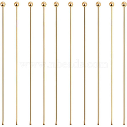 Brass Ball Head Pins, Long-Lasting Plated, Real 18K Gold Plated, 45mm, Pin: 0.6mm, 22 Gauge, Head: 1.8mm 100pcs/set(KK-BC0003-99-0.6x45)
