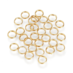 304 Stainless Steel Split Rings, Double Loops Jump Rings, Golden, 6x1.4mm, about 4.6mm inner diameter(STAS-Q186-01-6mm-G)