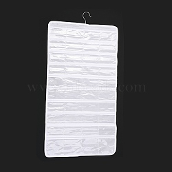 Non-Woven Fabrics Jewelry Hanging Bag, Wall Shelf Wardrobe Storage Bags, with Rotating Hook and Transparent PVC 80 Grids, White, 84.5x42.5x0.4cm(AJEW-B009-02B)