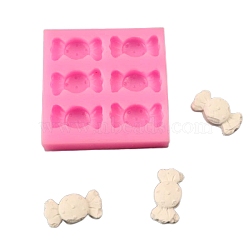 Food Grade Silicone Molds, Fondant Molds, For DIY Cake Decoration, Chocolate, Candy Mold, Candy, Pink, 67.5x68.5x9.5mm(DIY-E018-09)