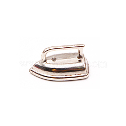 Alloy Miniature Clothing Irons, for Dollhouse Decor, Platinum, 20x11mm(MIMO-PW0003-079B)