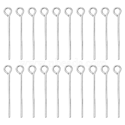 Iron Eye Pins, Cadmium Free & Lead Free, Platinum, 21 Gauge, 20x0.7mm, Hole: 2mm(IFIN-FS0001-31J)