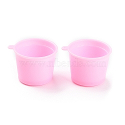 Mini Plastic Cup Model, Miniature Landscape Kitchen Dollhouse Accessories Decorations, Pink, 33.5x29.5x22.5mm, Hole: 1.4mm, Inner Diameter: 23mm(DJEW-C005-01D)