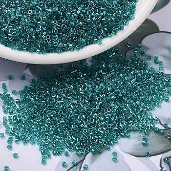 MIYUKI Delica Beads, Cylinder, Japanese Seed Beads, 11/0, (DB2380) Inside Dyed Teal, 1.3x1.6mm, Hole: 0.8mm, about 10000pcs/bag, 50g/bag