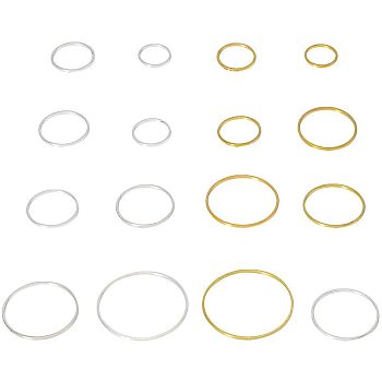 Brass Linking Rings, Mixed Color, 10.8x7.4x1.8cm, 240pcs/box