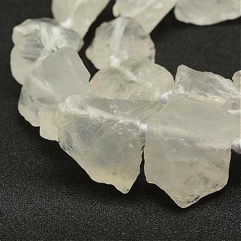 Natural Quartz Crystal Beads Strands, Rock Crystal Beads, Nuggets, 17~30x15~25x11~20mm, Hole: 3mm, about 15~18pcs/strand, 15.75 inch(40cm)