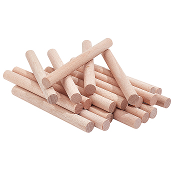 Beech Wood Craft Sticks, Solid Wood Rod, for Knitting Tapestry, Macrame, PapayaWhip, 10x1cm