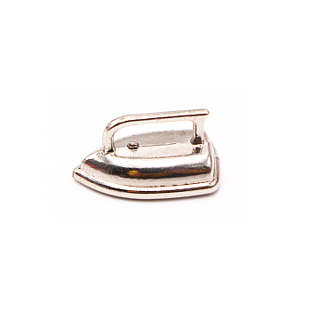 Alloy Miniature Clothing Irons, for Dollhouse Decor, Platinum, 20x11mm