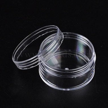 Clear Round Plastic Bead Containers with Lid(C052Y)-2