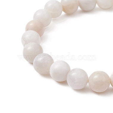 Dyed Natural Weathered Agate Round Beaded Stretch Bracelet for Women(BJEW-JB09382-02)-3