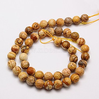 Chapelets de perles en jaspe avec images naturelles(G-G542-6mm-08)-2