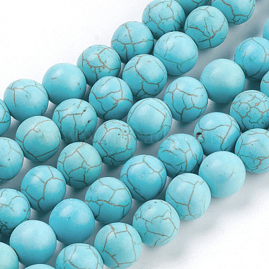 10mm SkyBlue Round Synthetic Turquoise Beads