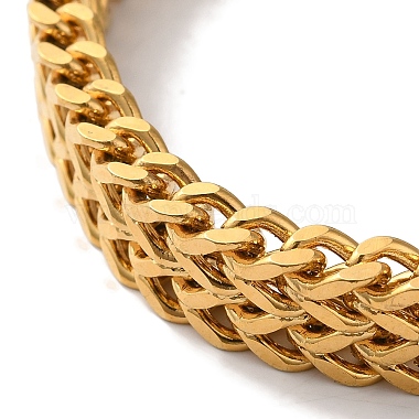 PVD Vacuum Plating 201 Stainless Steel Wheat Chain Bracelets for Women Men(BJEW-H612-06B-G)-2